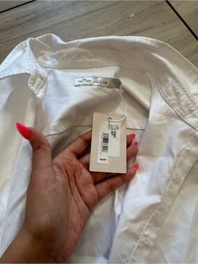 Peter Millar White Collared Shirt with Tag